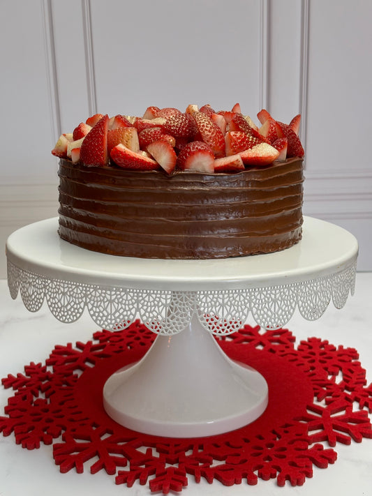 Pastel de nutella con fresas