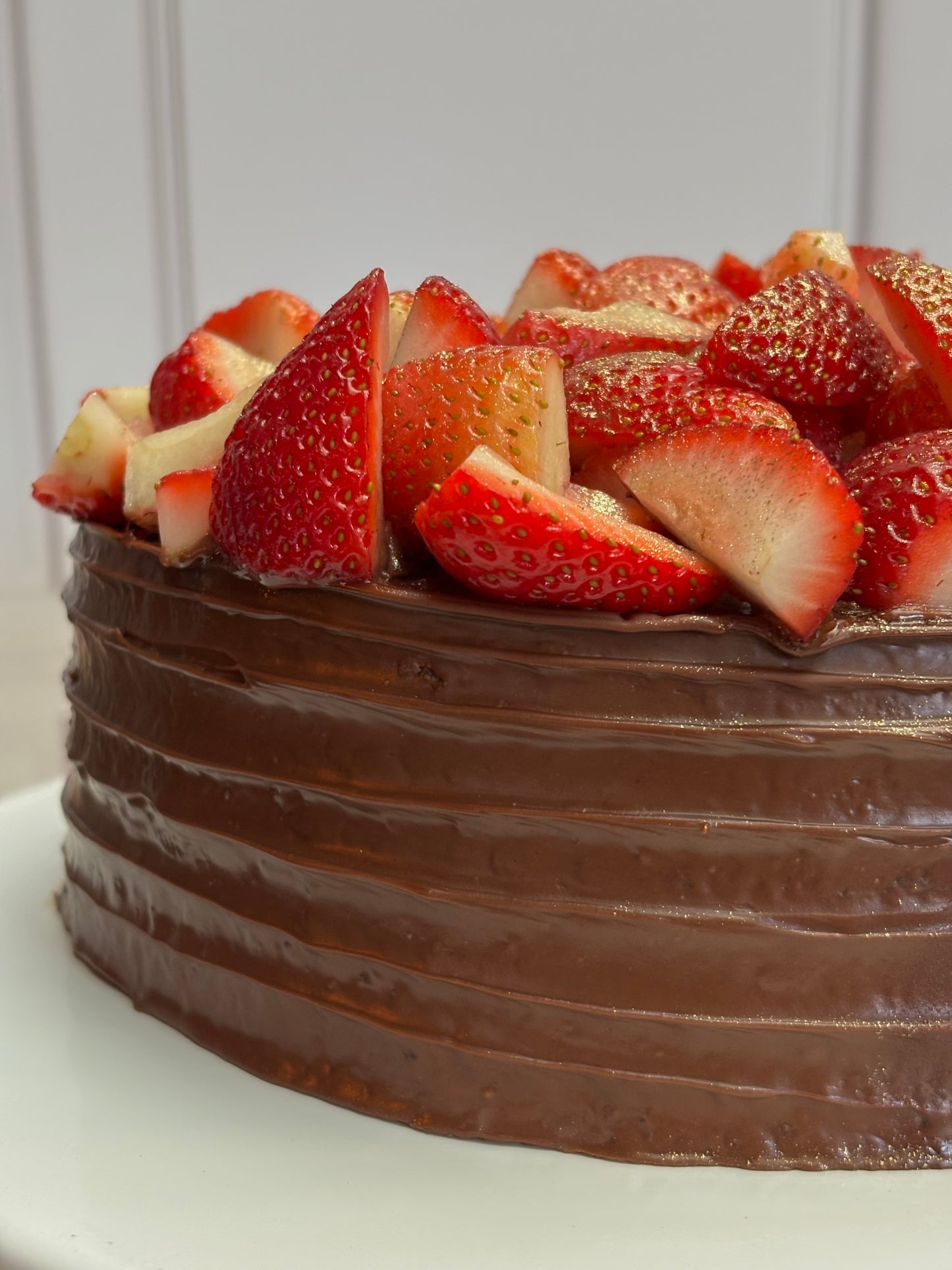 Pastel de nutella con fresas