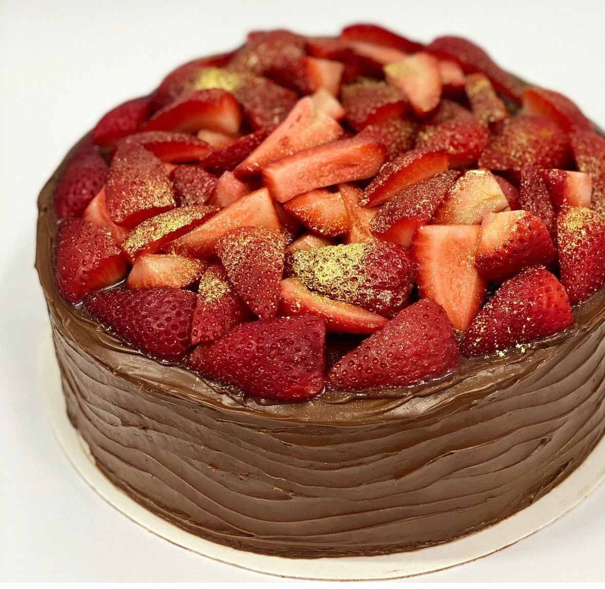 Pastel de nutella con fresas